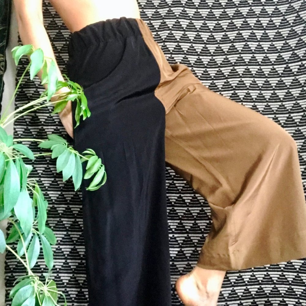 two-tone silk pant, Sm-Tall - Picture 4 of 6